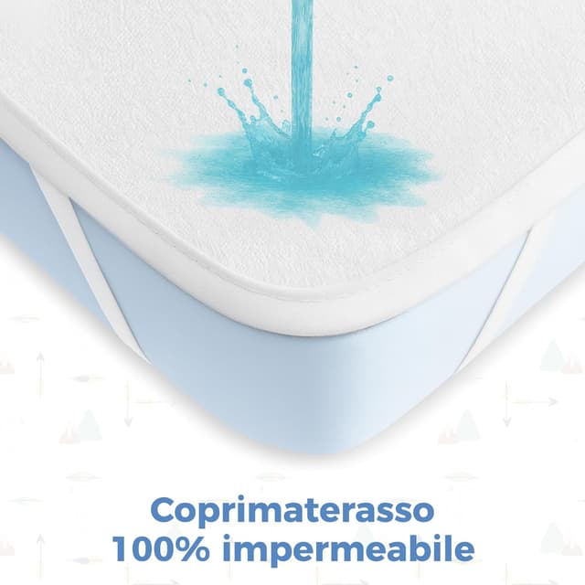 Detalle de Dreamzie 2 Lenzuola culla neonato + 1 coprimaterasso impermeabile 50x83 cm Fox