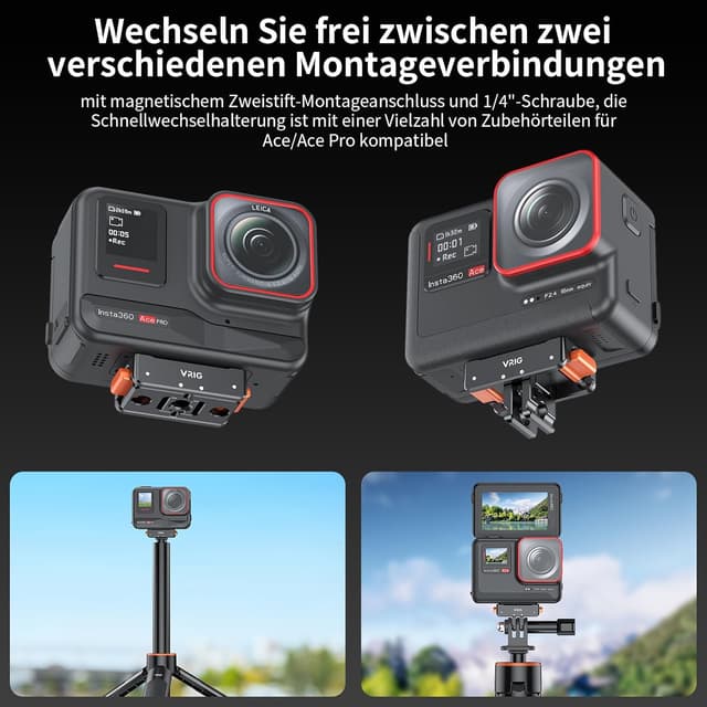 Detalle de VRIG AC-07 Magnetische Basis für Insta360 X5/X4 Adapter