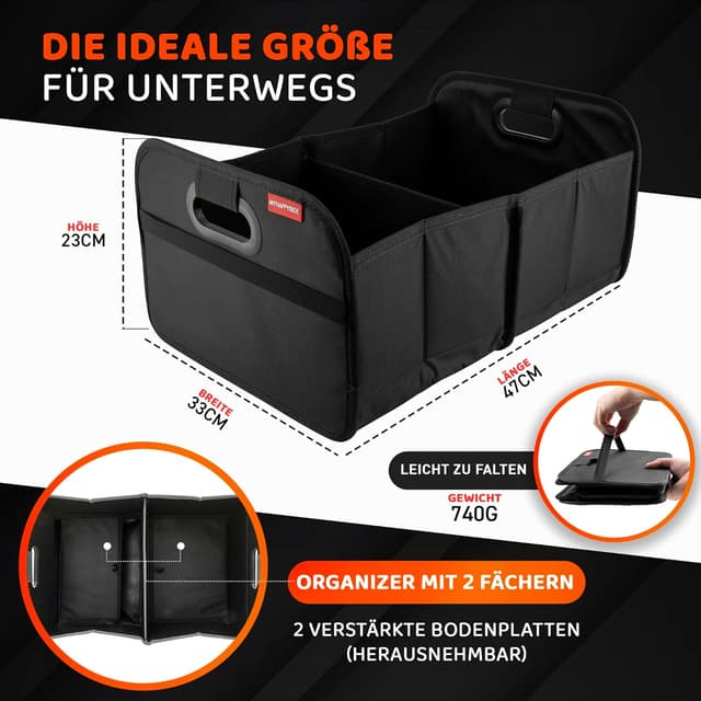 Detalle de MyHappyRide Auto Kofferraumtasche faltbar