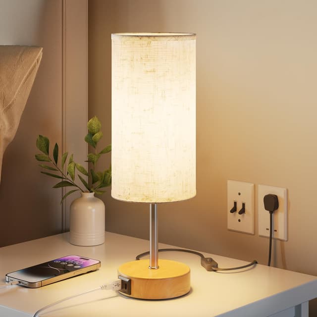 Detalle de UPXNBOR Touch Bedside Lamp with USB-C port
