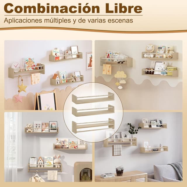 Thumbnail 7 de WOLTU Estantes Flotantes Infantiles de Madera