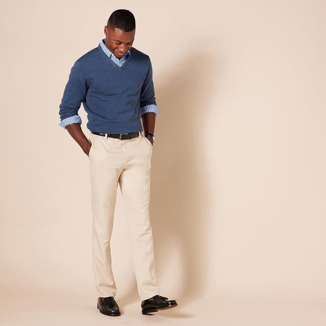 Thumbnail 4 de V-neck cotton sweater 100% cotton knit