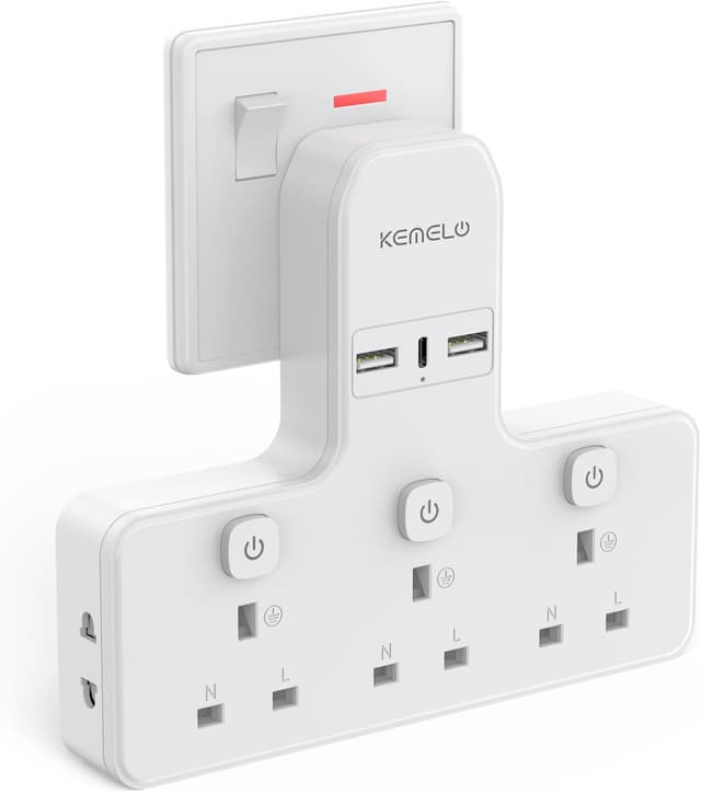 Detalle de Multi Plug Adapter 3250W with 3 USB sockets 🔌