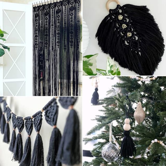 Thumbnail 4 de G2PLUS G2PLUS Black Macrame Cotton Rope 3mm 100m