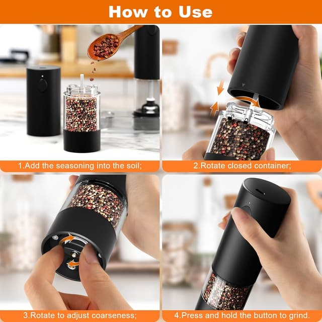 Thumbnail 4 de COKUNST Elektrische Salz und Pfeffermühlen 95 ml 🧂