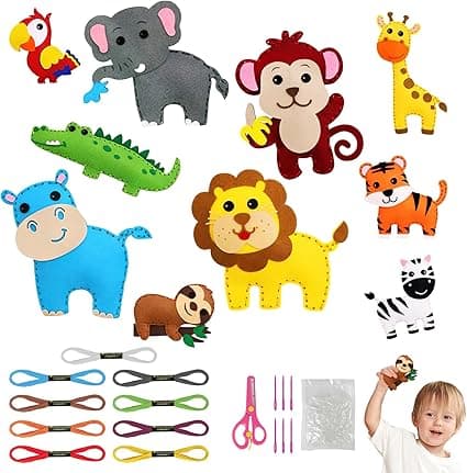 Imagen de Vicloon Kit de Costura Infantil de Animales 🧵 para Niños 6+ en OfertitasTOP