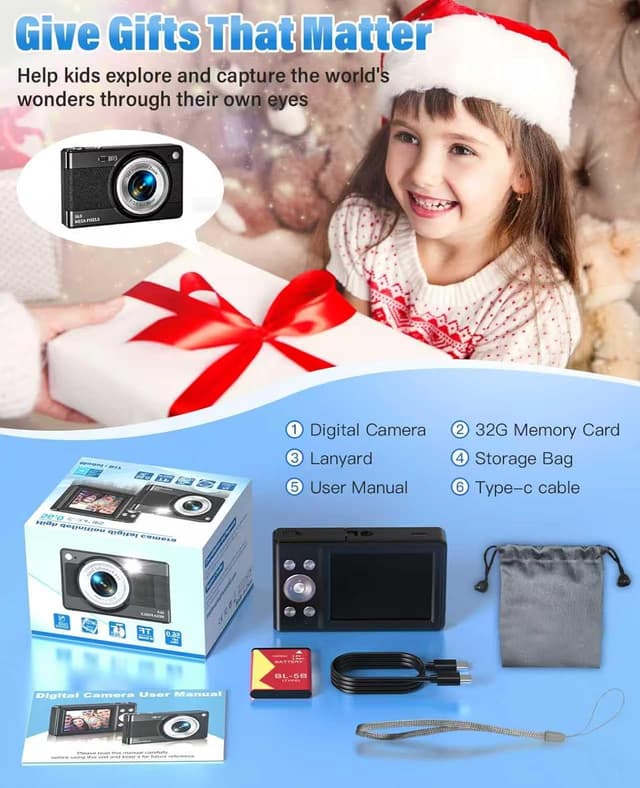 Thumbnail 5 de Digital Camera for Kids 56MP 16X Zoom