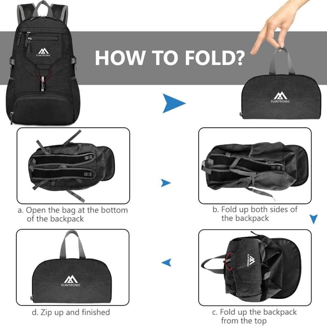 Detalle de flintronic Zaino pieghevole ultraleggero 20L impermeabile per trekking e viaggio