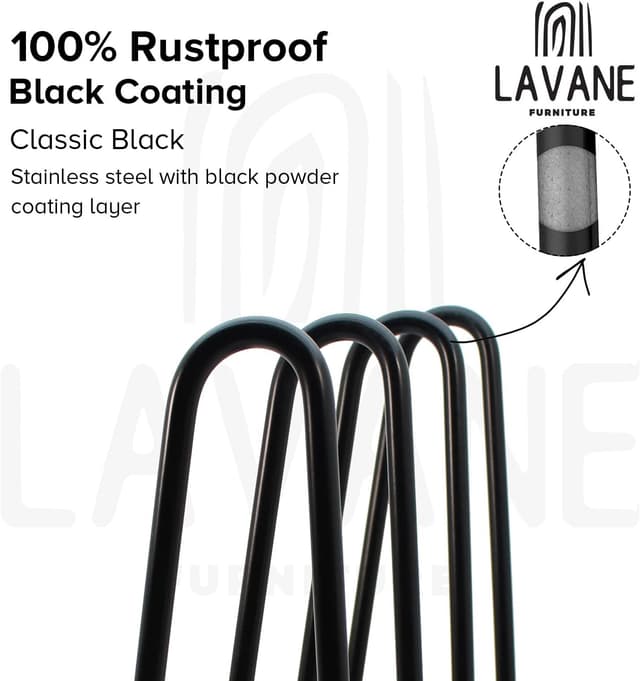 Thumbnail 5 de La Vane 10 inch Hairpin Table Legs 25cm