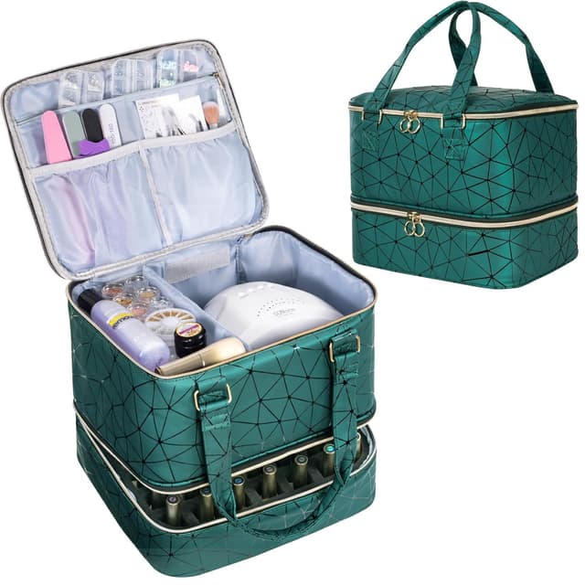 Thumbnail 6 de Uross Nail Polish Organizer Bag (holds 42 bottles) — Black nail storage case for polish and nail tools