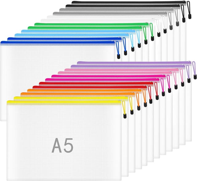 Detalle de Plastic Wallets A5 24-Piece Set