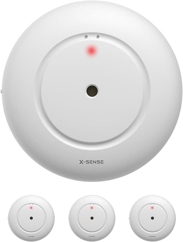 Detalle de X-Sense STANDALONE WS01 Mini-Wassermelder ohne App (3er Set) – batteriebetrieben, IP66, 110 dB Alarm