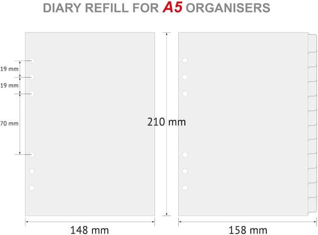 Thumbnail 6 de A5 Wochenplaner Einlage 2026 mit Tabs