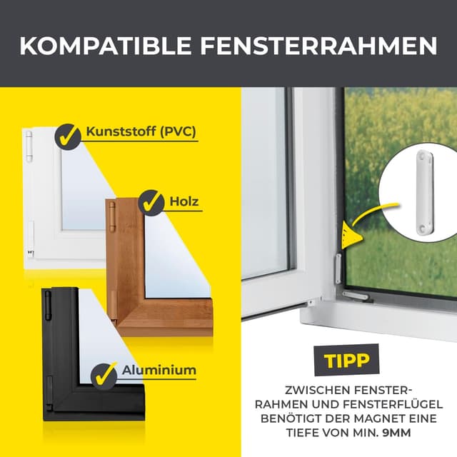 Detalle 2 de EASYmaxx Insect Protect Magnetplättchen zum Kleben (12 Stück) für Fliegengitter am Fenster