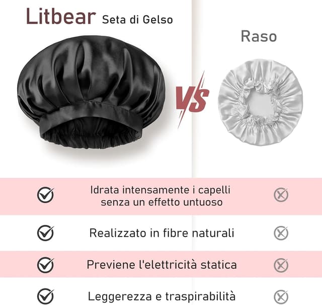 Thumbnail 6 de LitBear 22 Momme cuffia in seta 22 Momme