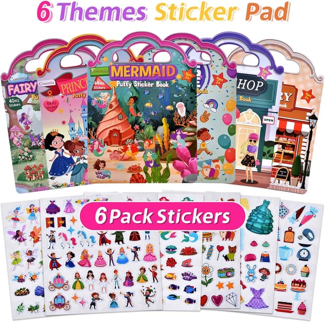 Detalle 2 de Cosomia 6 Set Puffy Sticker Books 260pcs