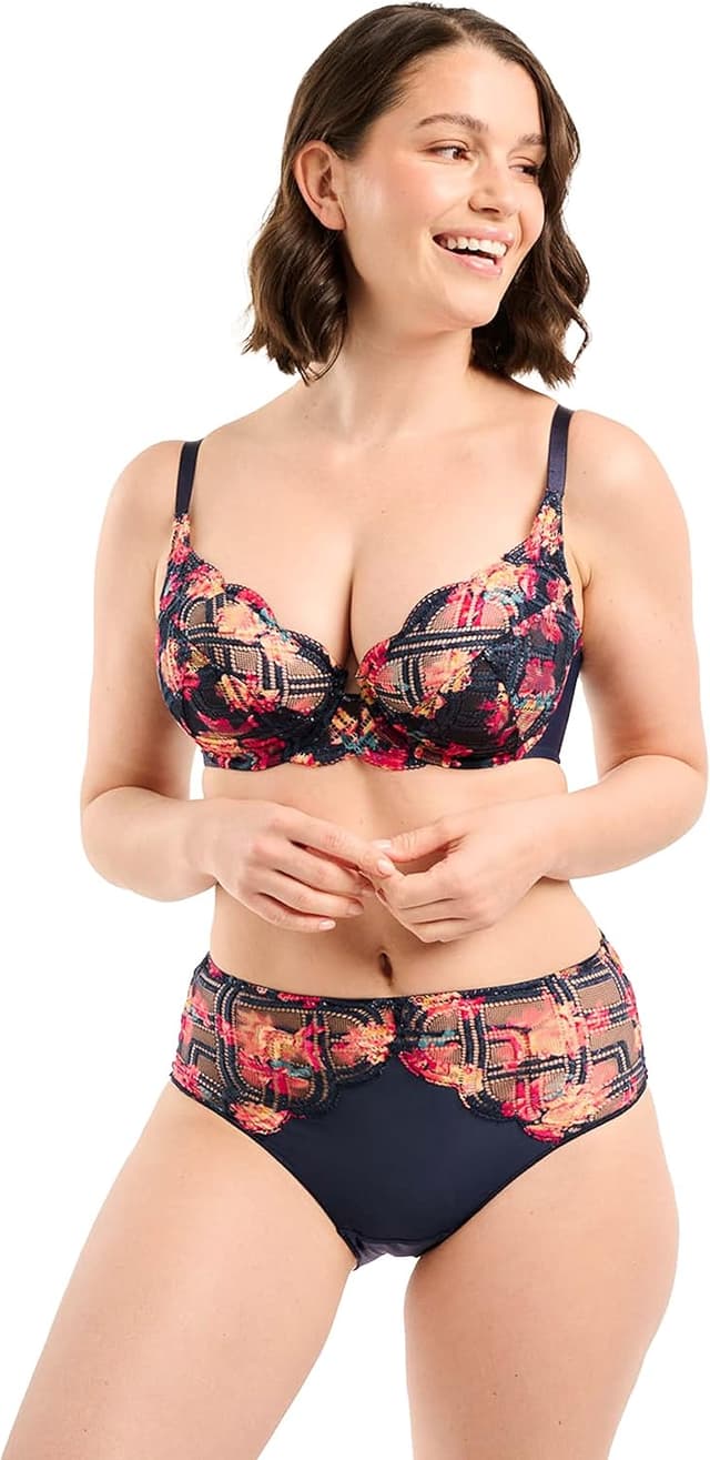 Detalle de Sans Complexe soutien-gorge emboîtant Elise Fantaisy imprimé fleurs bleu marine