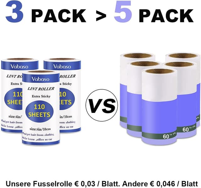 Thumbnail 3 de Vabaso Fusselrolle 330 Blätter 46,2m 🧹