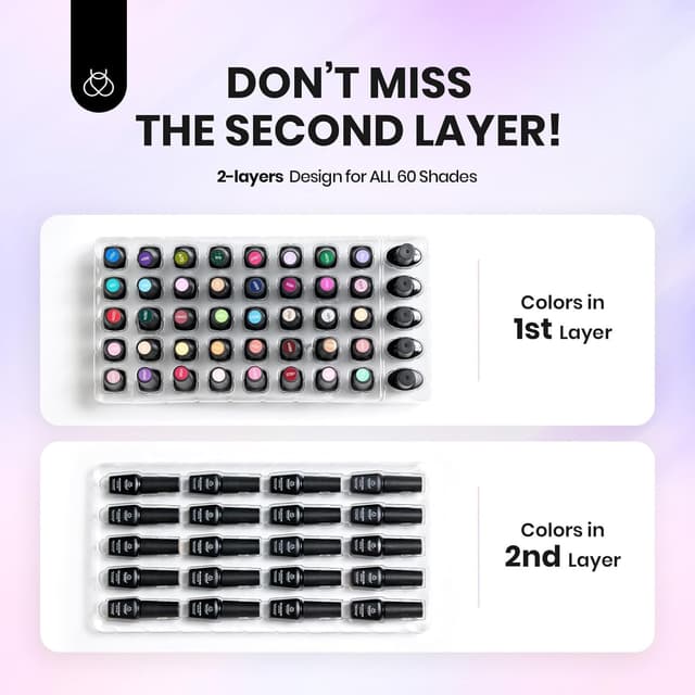 Thumbnail 6 de beetles Gel Polish Beetles Gel-Nagellack-Set mit 60 Farben (Neon, Jelly, Nude-Pink & mehr) inkl. Basis & Top