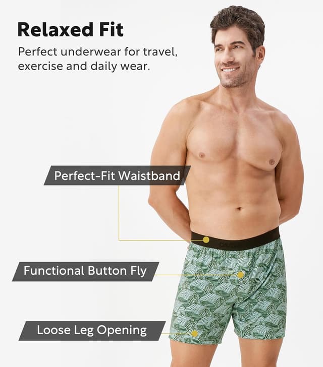 Detalle de DAVID ARCHY boxers homme en rayonne de bambou – confort frais, coupe ample et ceinture ajustable