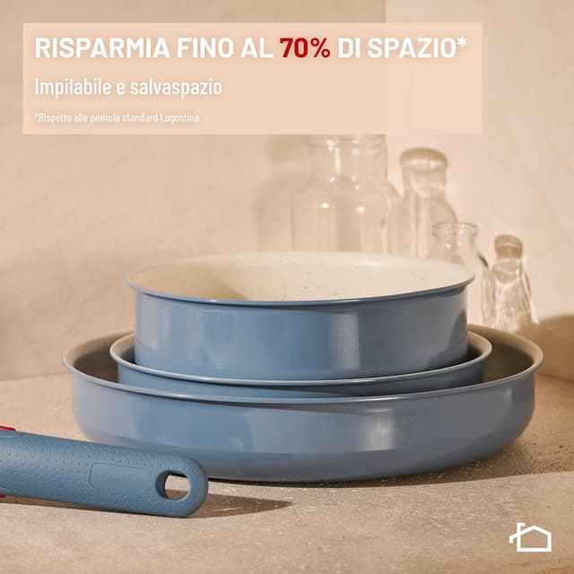 Thumbnail 5 de Lagostina Ingenio Pastel 4 Pezzi Padelle Rimovibili