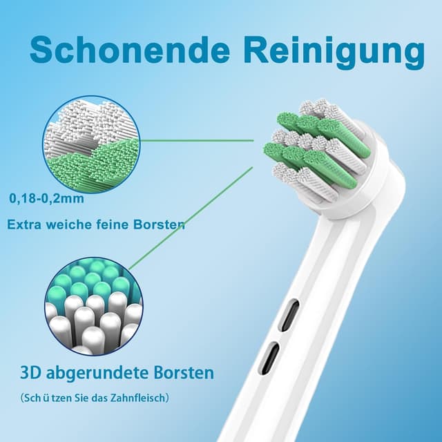 Detalle 2 de Kinder Aufsteckbürsten für Braun Oral-B Pro Junior & mehr – 8 Stück, weiche Borsten
