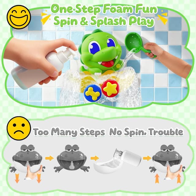 Thumbnail 2 de Cute Dinosaur Bubble Machine 1 for Baby Bath Toys