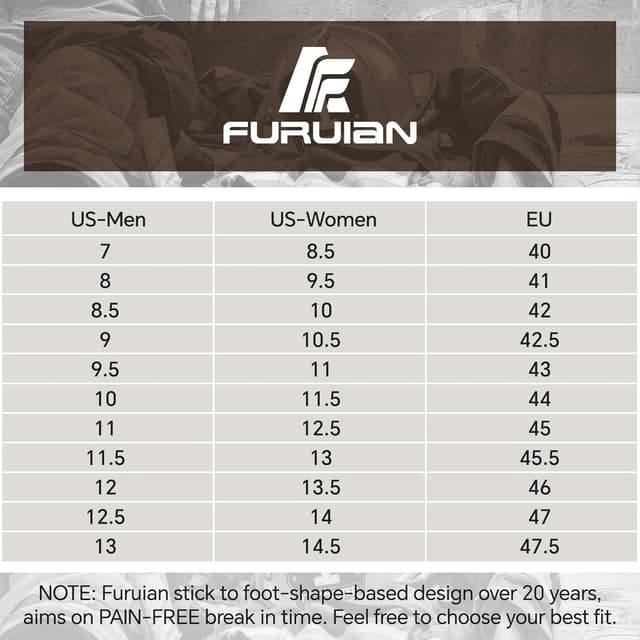 Thumbnail 6 de Furuian Steel Toe Boots Comfortable Slip Resistant Work Boots