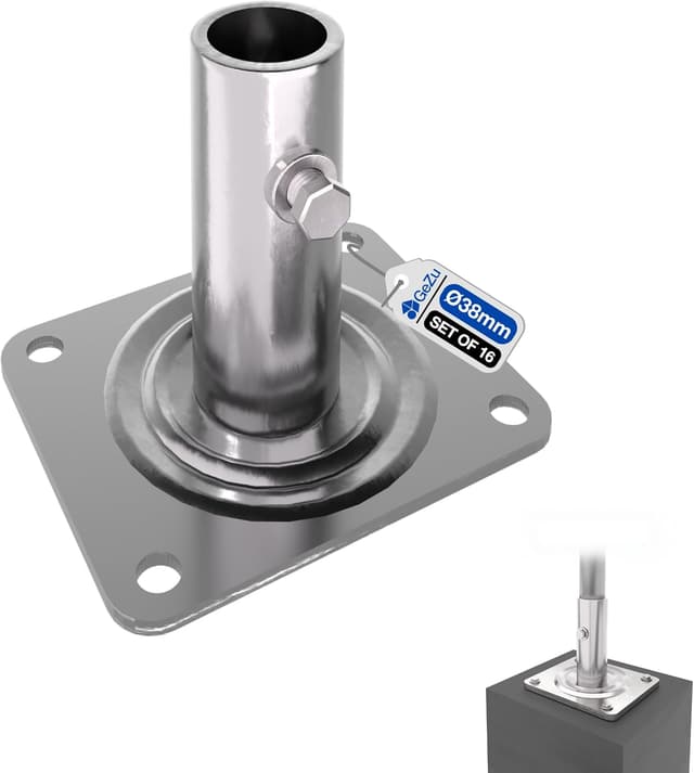 Detalle de Plaque de base d’échafaudage GeZu Impex 135×110×120 mm galvanisée (lot de 16) – compatible style Baker