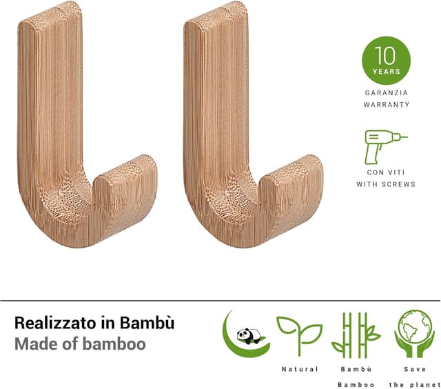 Detalle 2 de Gedy Himalaya Porte-serviette en bambou 2 pièces