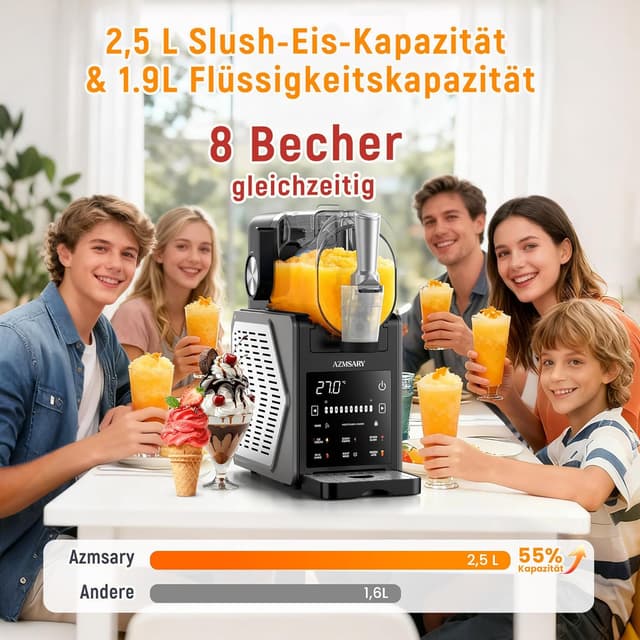Detalle 1 de Azmsary Slush Maschine 2,5 L mit LED