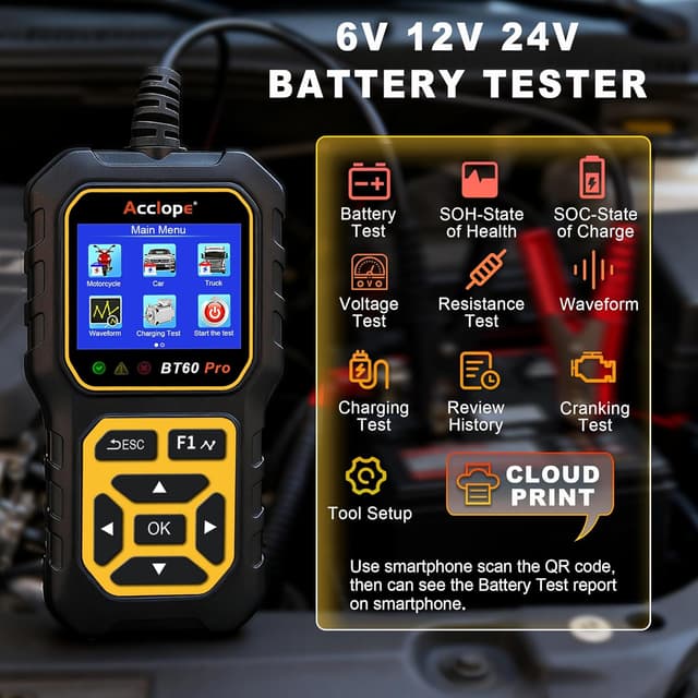 Thumbnail 4 de Acclope BT60 Pro Car Battery Tester 100-3000 CCA