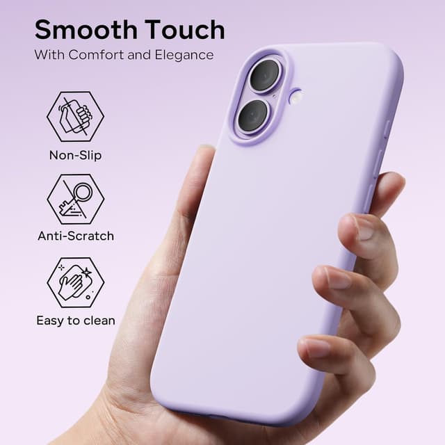 Detalle de ACRONIX Compatible iPhone 17 Case 6.3" Slim Liquid Silicone Cover (Purple)