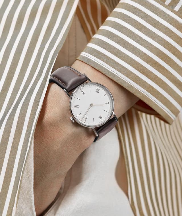 Detalle 1 de BINLUN Lederarmband 18 mm mit Schnellverschluss