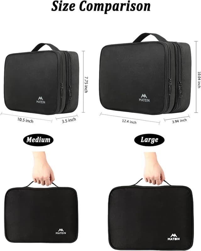 Detalle 2 de MATEIN Kabel Organizer Tasche (groß) – wasserabweisende Elektronik-Reise-Tasche für iPad bis 12,9 Zoll, Ladegerät & mehr