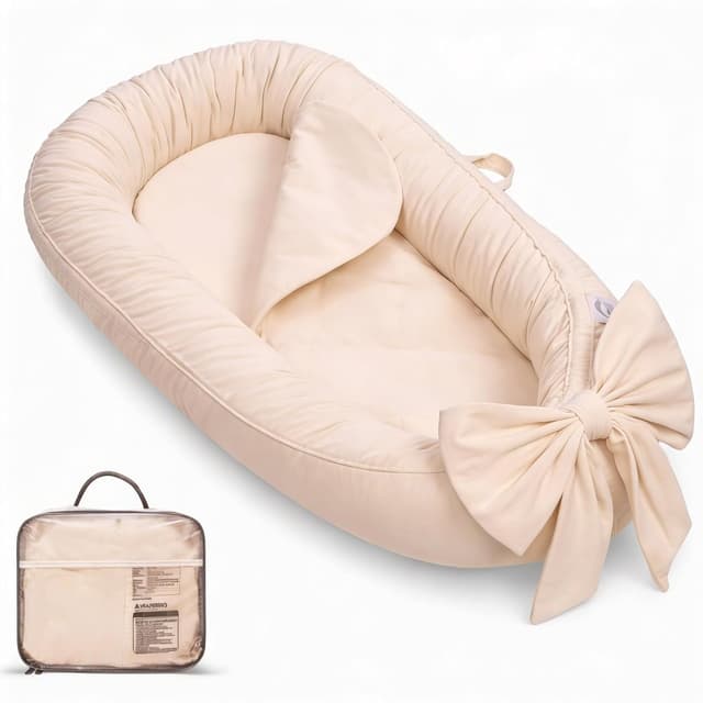 Detalle de EAQ Babynest Nestchen 100 Baumwolle Beige