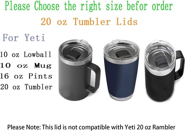 Detalle de Yeti 20 oz Tumbler Lids, 2 Pcs ⚡
