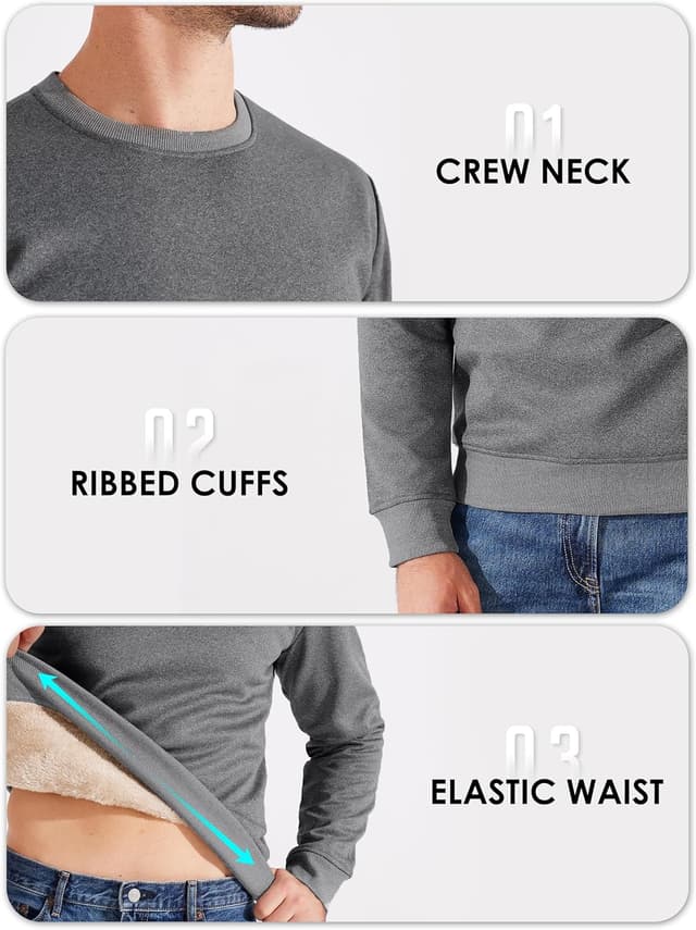 Thumbnail 2 de Felpa girocollo in pile Sherpa uomo caldo