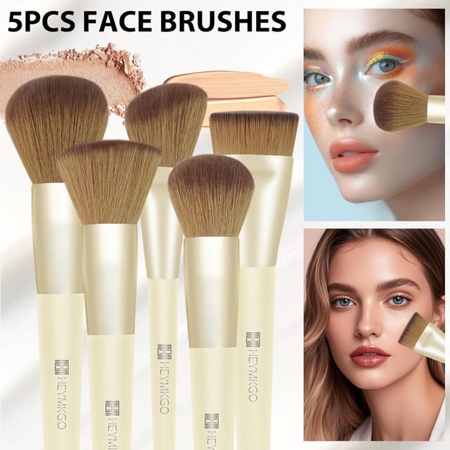 Detalle 1 de HEYMKGO Juego de 16 brochas maquillaje profesionales