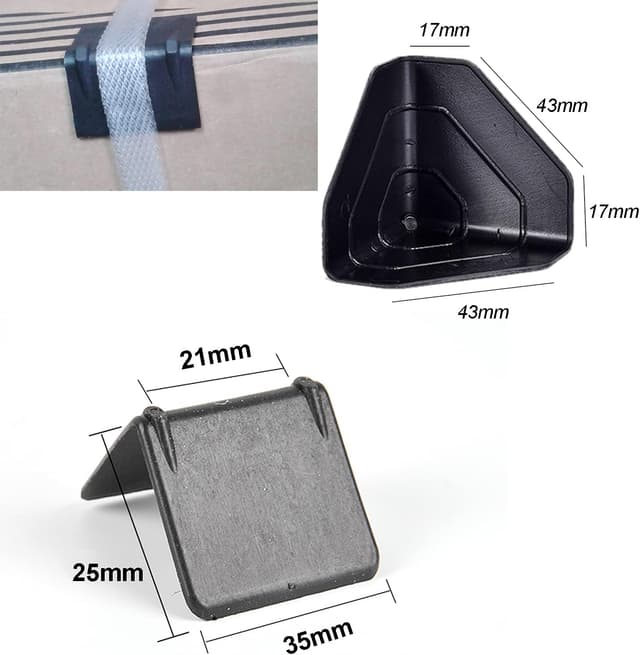 Detalle 2 de YouU 100 pcs Carton Packing Corner Guard Frame Corner Protectors (Black, V-shaped edge guards)