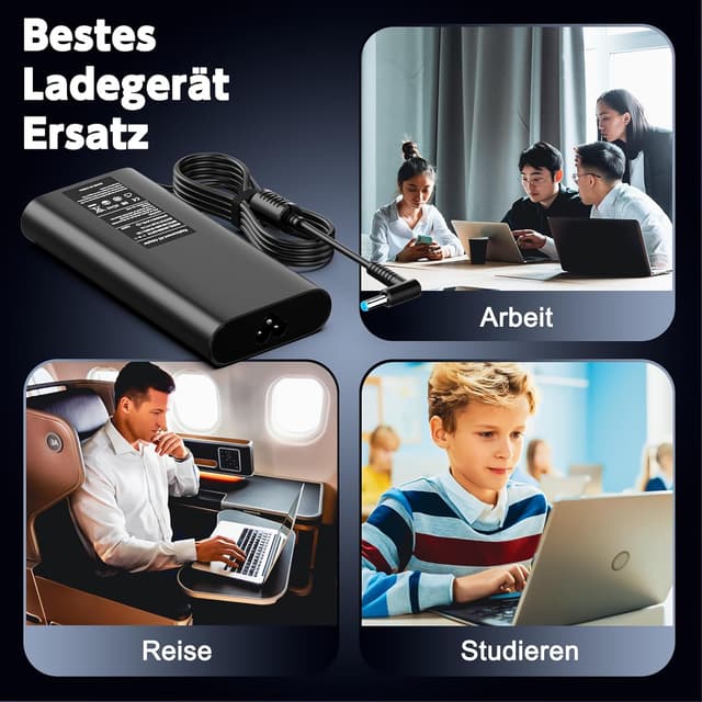 Thumbnail 6 de 150W Laptop-Ladekabel / Netzteil kompatibel mit HP Omen, Pavilion Gaming, ZBook & EliteBook (4,5 x 3,0 mm)