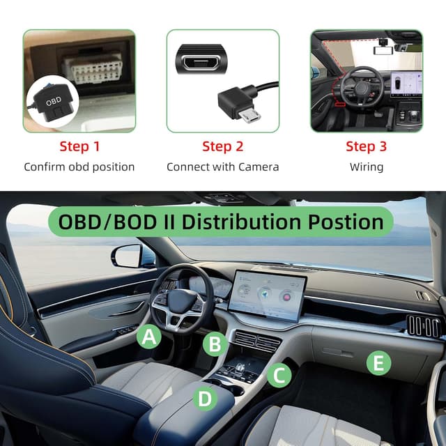 Detalle 2 de OBD to USB DashCam Cable 3.5m