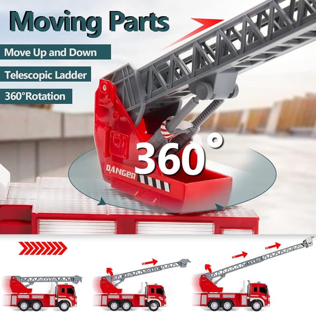 Thumbnail 2 de HERSITY Feuerwehr-Spielzeug 1:16 Drehleiter