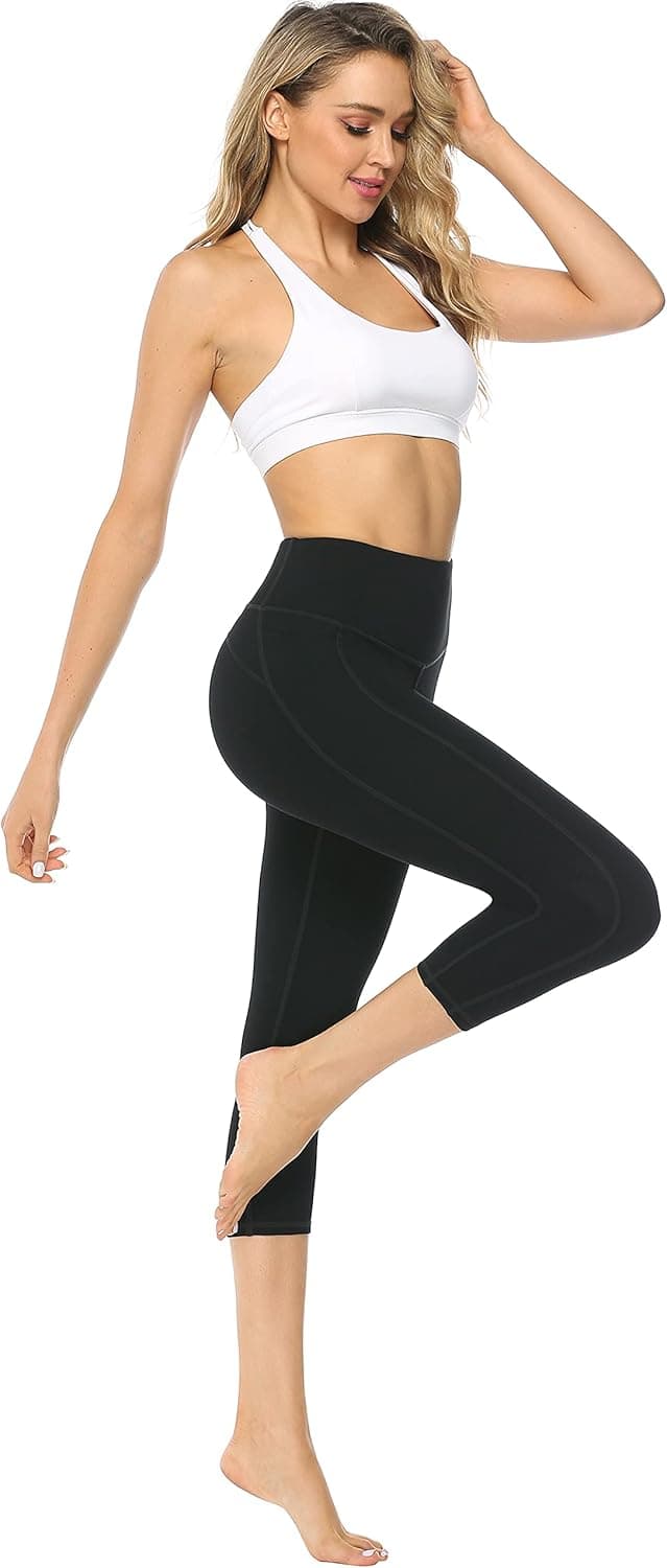 Detalle de Persit Damen Sport-Leggins mit Taschen, blickdicht – atmungsaktiv & schnelltrocknend für Yoga & Streetwear