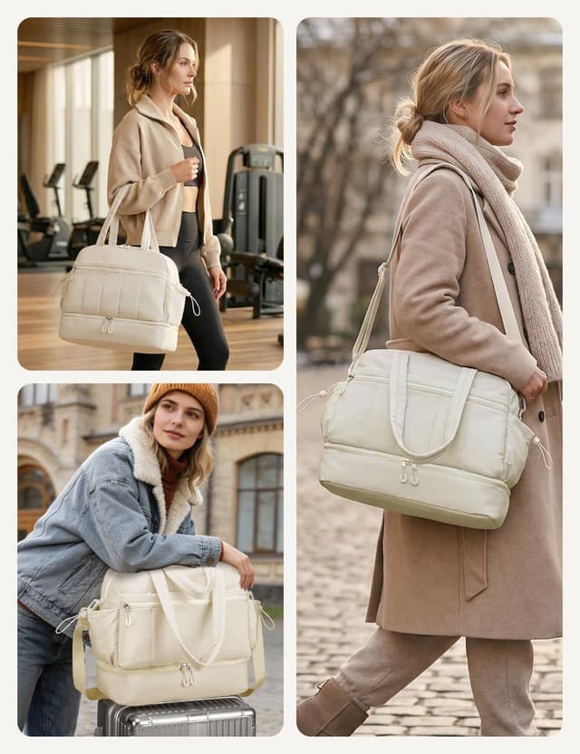 Detalle de BAGZY sac de voyage cabine 40x35x20 cm (32 L) avec compartiment chaussures et poches pour week-end