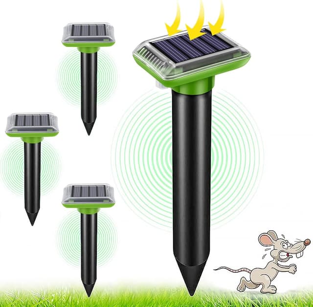 Detalle de Outdoor Solar Ultrasonic Mole & Rodent Repellent (4 Pack) – Waterproof solar-powered ultrasonic deterrents