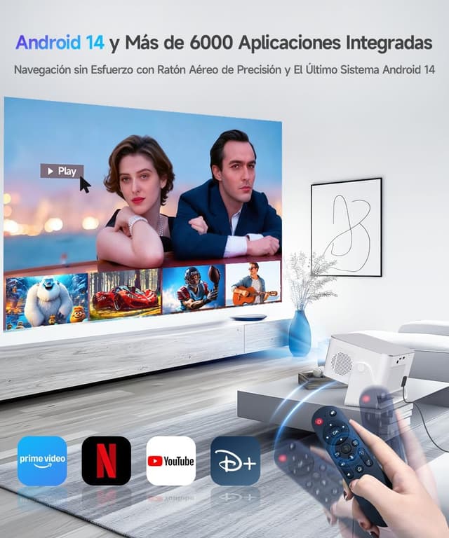 Detalle 2 de Alwtniet Proyector Portátil Full HD 1080P 📽