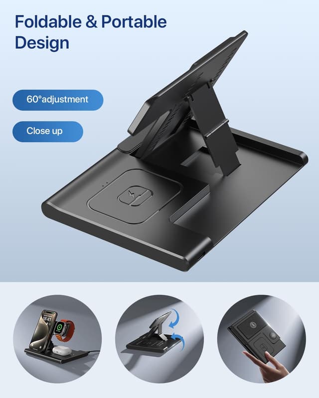 Detalle 2 de 3-in-1 wireless charging station 10W