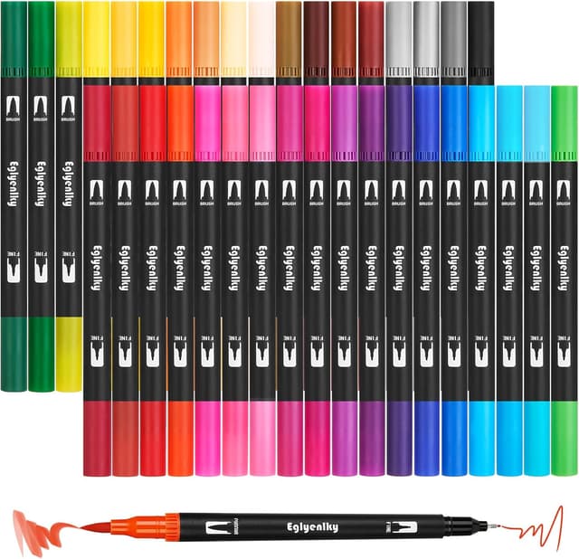 Thumbnail 6 de Eglyenlky 36-Colour Dual Tip Brush & Fine Markers for Adult Colouring Books
