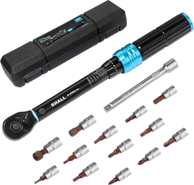 Detalle de Set di chiavi dinamometriche Shall da 15 pezzi 1/4" (2–25 Nm), doppia direzione regolabile